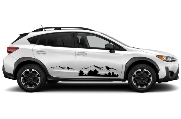 Mountains side graphics decals for Subaru Crosstrek 2018-2023