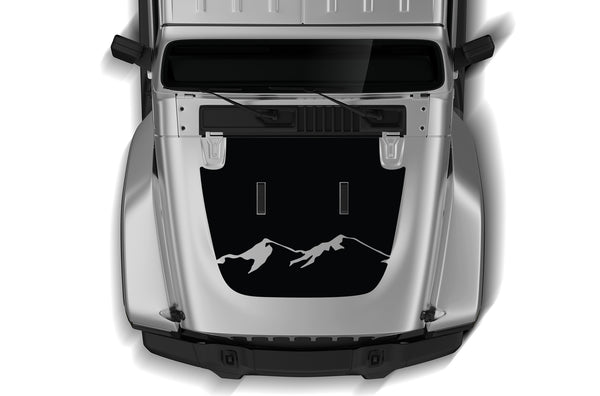 Mountain style hood graphics decals compatible with Wrangler JL