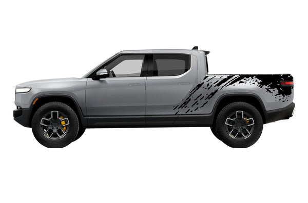 Mud splash bed side graphics decals for Rivian R1T