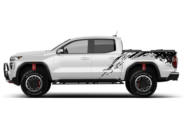 Mud splash side bed graphics decals for GMC Canyon
