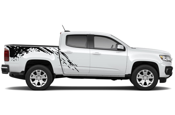 Mud splash side bed graphics decals for Chevrolet Colorado 2015-2022