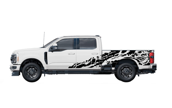 Nightmare shredded side graphics decals for Ford F-250