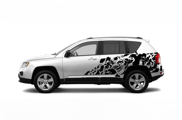 Nightmare shredded decals compatible with Jeep Compass 2011-2017