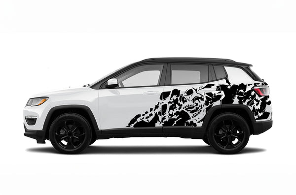 Nightmare shredded side graphics decals for Jeep Compass