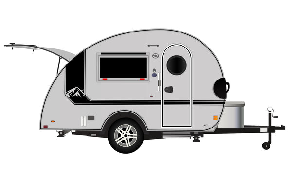 Replacement graphics decals for RVs Teardrop Trailers (kit RG15016)