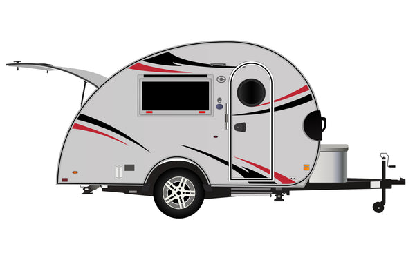 Replacement graphics decals for RVs Teardrop Trailers (kit RG15003)