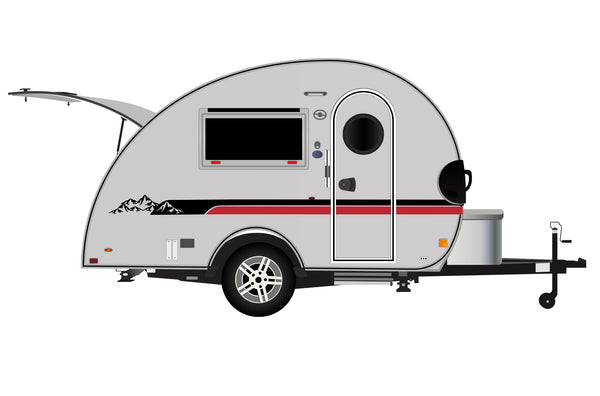 Replacement graphics decals for RVs Teardrop Trailers (kit RG15015)