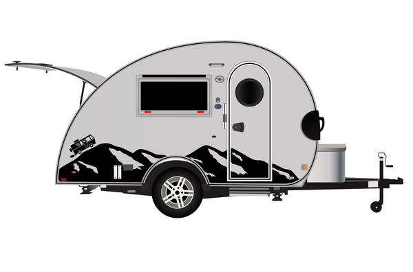 Replacement graphics decals for RVs Teardrop Trailers (kit RG15020)
