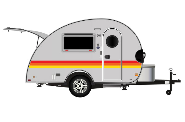 Retro graphics decals for RVs Teardrop Travel Trailers (kit RG15009)