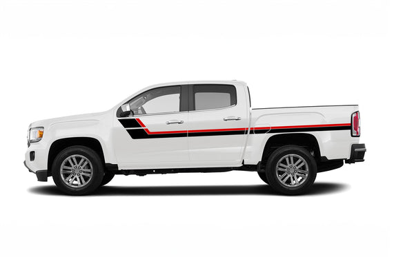 Retro style center stripes graphics decals for GMC Canyon 2015-2022