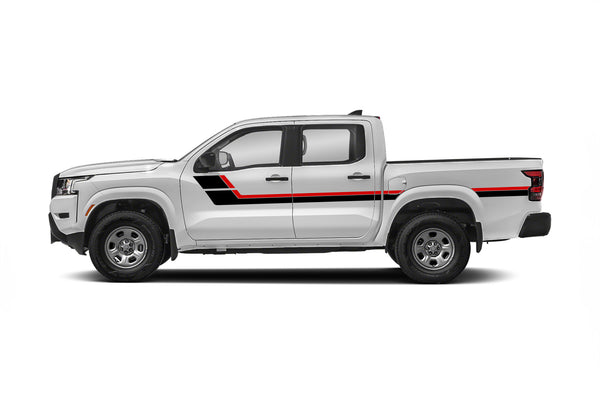 Retro style double hash stripes graphics decals for Nissan Frontier