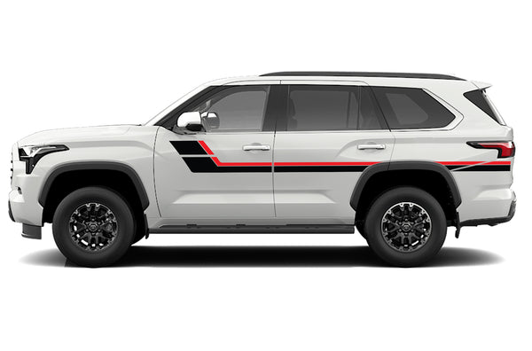 Retro style double center hash stripes graphics decals compatible with Toyota Sequoia