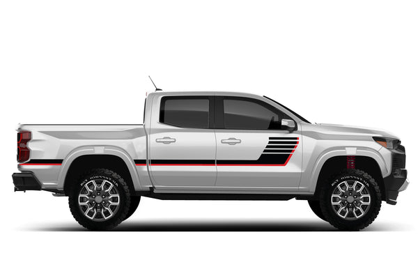 Retro style double hash stripes graphics decals for Chevrolet Colorado
