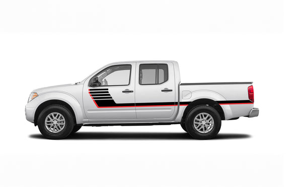 Retro-style hash stripes graphics decals for Nissan Frontier 2005-2021
