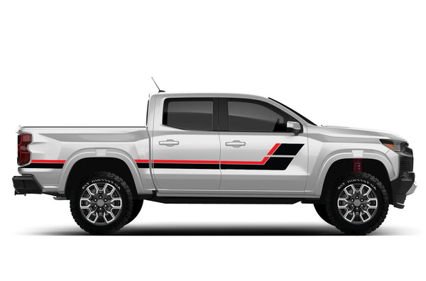 Retro-style double hash stripes graphics decals for Chevrolet Colorado