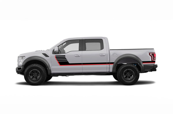 Retro-style double center stripes for Ford F150 Raptor 2017-2020