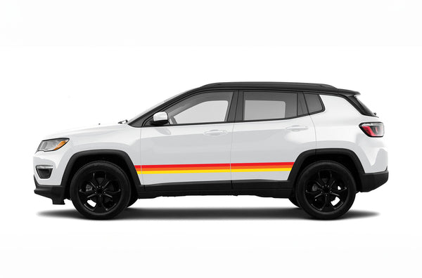 Retro themes side center graphics decals for Jeep Compass