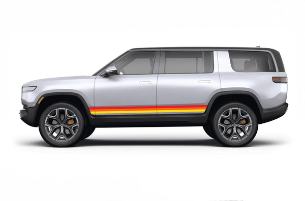 Retro themes side center graphics decals for Rivian R1S