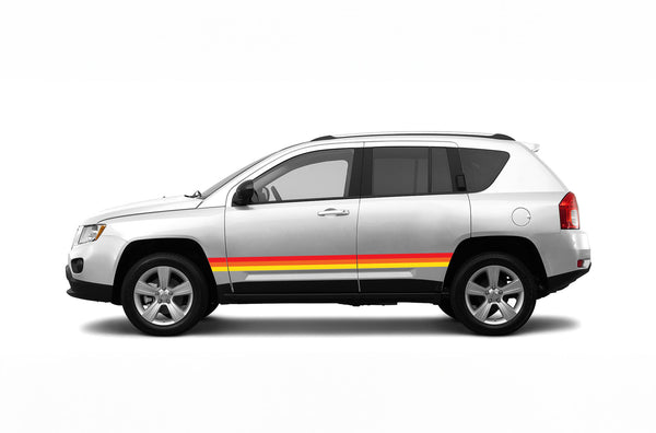 Retro themes stripes decals compatible with Jeep Compass 2011-2017
