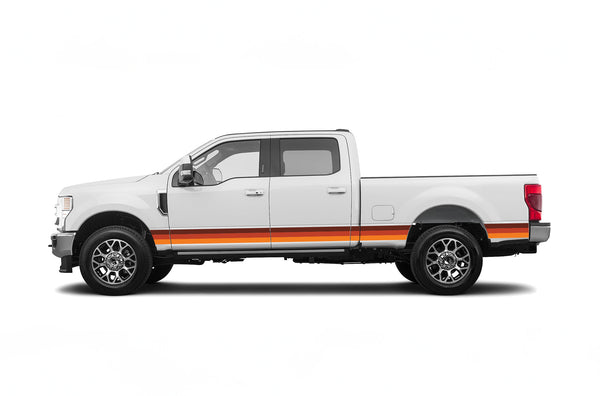 Retro themes side graphics decals for Ford F250 2017-2022