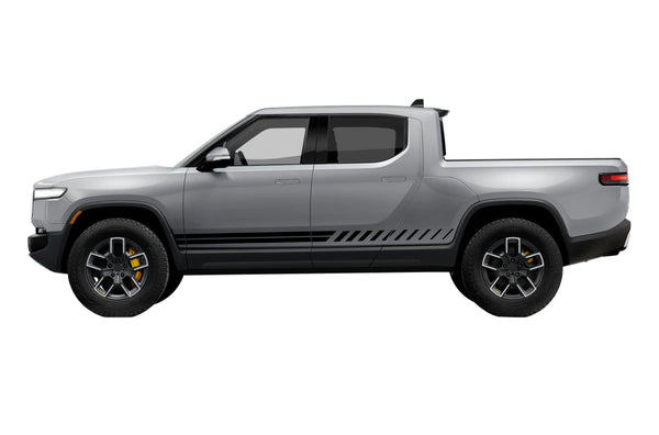 Rocker lower panel stripes side graphics decals for Rivian R1T