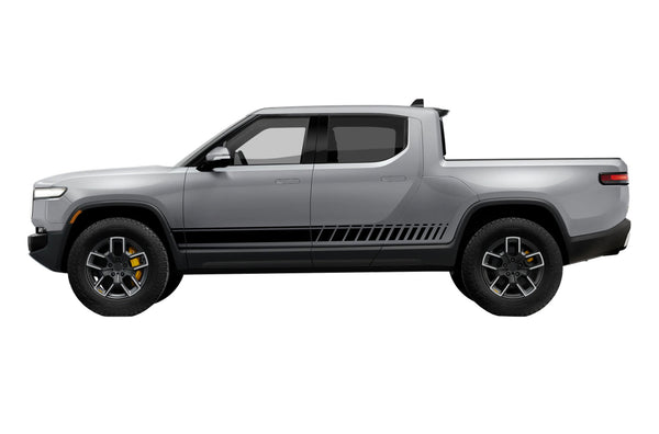 Rocker panel stripes side graphics decals for Rivian R1T