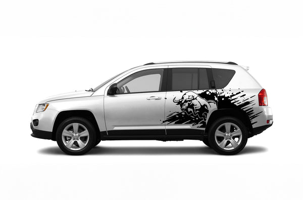 Side bull splash graphics decal compatible with Jeep Compass 2011-2017