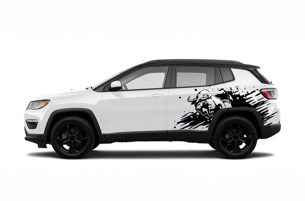 Bull splash side graphics decals for Jeep Compass