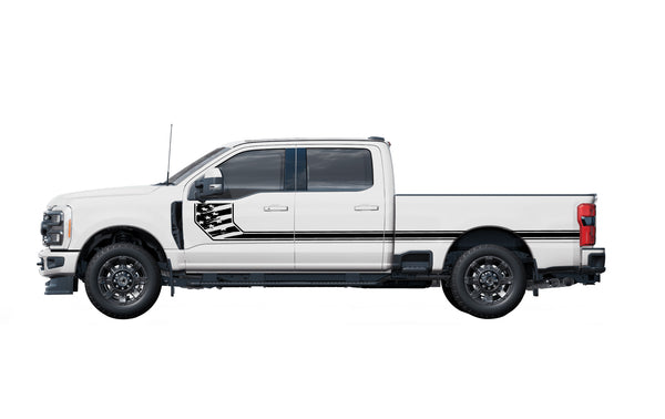 Side line US flag stripes graphics decals for Ford F-250