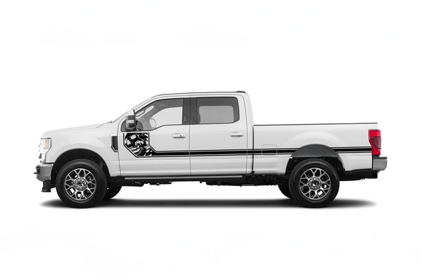 Side line nightmare stripes graphics decals for Ford F250 2017-2022