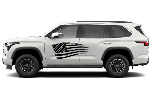 Tattered US graphics vinyl decals for Toyota Sequoia