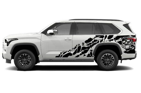 Skull shredded decals graphics compatible with Toyota Sequoia