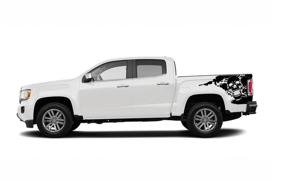 Skull side bed graphics decals for GMC Canyon 2015-2022