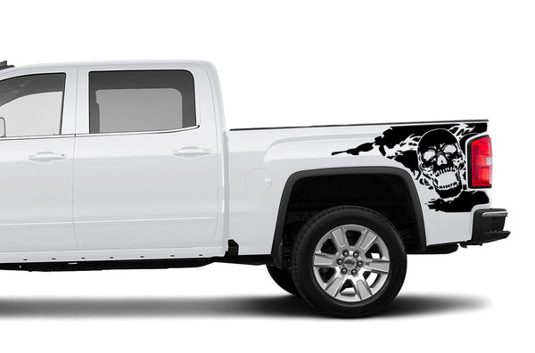 Skull side bed side graphics decals for GMC Sierra 2014-2018