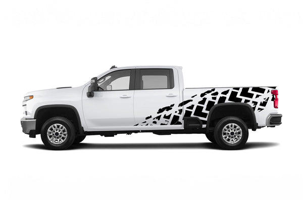 Tire truck side graphics decals for Chevrolet Silverado 2500HD
