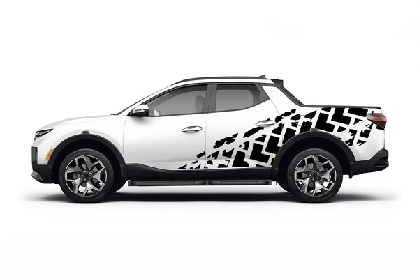 Tire truck graphics decals for Hyundai Santa Cruz