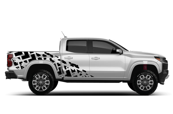 Tire truck side graphics decals for Chevrolet Colorado