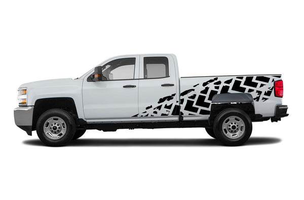 Tire truck graphics decals for Chevrolet Silverado 2500HD 2015-2019
