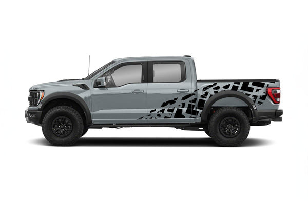 Tire truck side graphics decals for Ford F150 Raptor