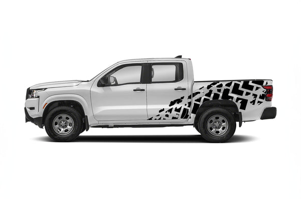 Tire truck side graphics decals for Nissan Frontier