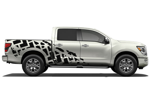 Tire truck side graphics decals for Nissan Titan