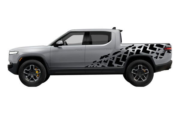 Tire truck side graphics decals for Rivian R1T