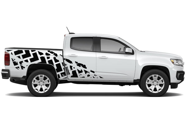 Tire truck side graphics decals for Chevrolet Colorado 2015-2022