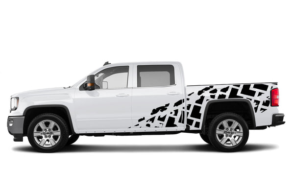 Tire truck side graphics decals for GMC Sierra 2014-2018