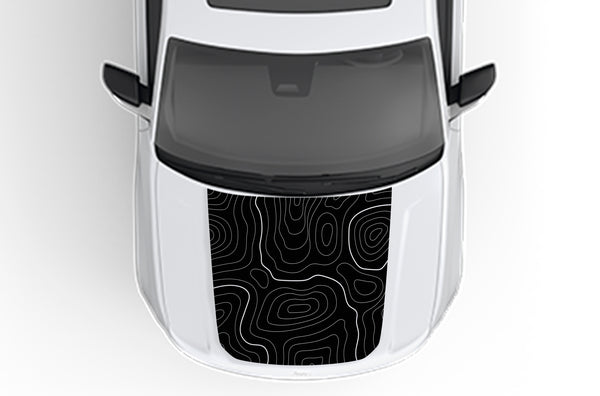 Topographic hood decals compatible with Jeep Grand Cherokee