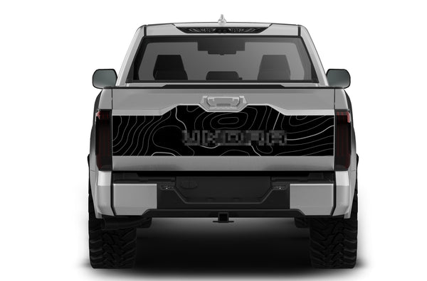 Topographic tailgate graphics decals for Toyota Tundra
