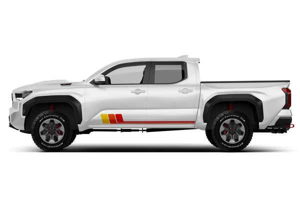 Triple old school stripes side graphics decals for Toyota Tacoma