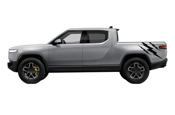 Triple thunderbolt bed graphics decals for Rivian R1T