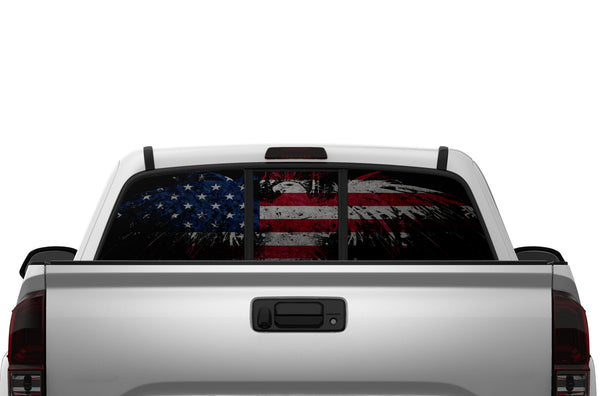 US eagle perforated rear window decals for Toyota Tacoma 2005-2015