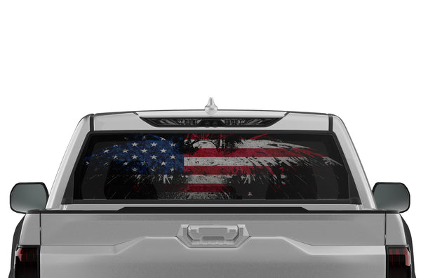 US eagle perforated graphics rear window decals for Toyota Tundra